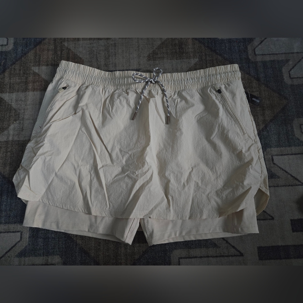 Avia Sports Shorts With Over Skirt (Skort) color tan  new with tags